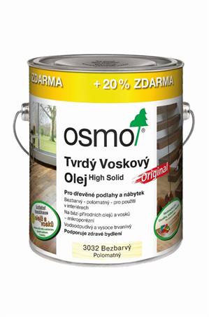 Osmo Tvrdý voskový olej Original - 3,0l bezbarvý - hedvábný polomat 3032