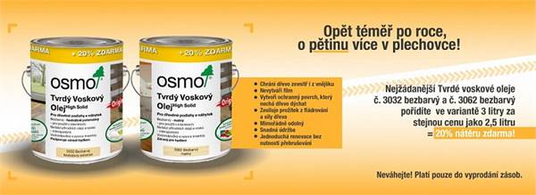 akce OSMO tvrdé voskové oleje