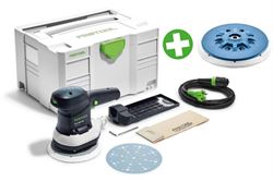 Festool Excentrická bruska ets 150/5 eq-plus + brusný talíř st-stf d150 + brusné kotouče 150mm