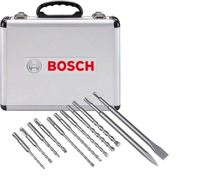 Bosch 11-dílná sada vrtáků a sekáčů SDS-plus-1 v hliníkovém pouzdře