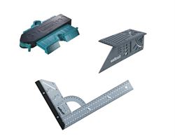 Wolfcraft sada pro přesnou montáž – úhelník, obrysová šablona, 3D úhelník