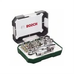 Bosch 26dílná sada šroubovacích barevných bitů a ráčen