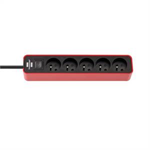 Brennenstuhl Ecolor zásuvková lišta černá/červená 5 vstupů 1,5m H05VV-F 3G1,0 * FR *