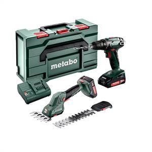 Metabo Combo AKU Set 2.2.5 18V: šroubovák BS 18 + nůžky na trávu SGS LTX Q, 2x2,0 Ah